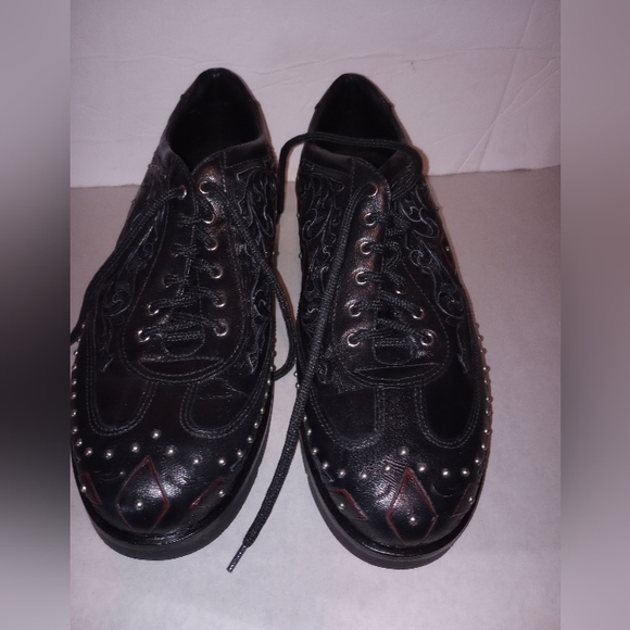 Men Warren Edwards Black shoes Sz9 - Picture 3 of 8